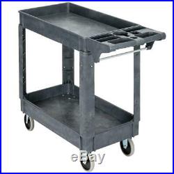 Oshion Plastic Utility Service Cart 500 lb Capacity 2 Shelf Rolling Shop Tool