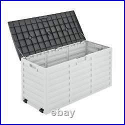 Outdoor Garden Storage Plastic Box Chest Tools Cushions Toys Lockable Seat 260L