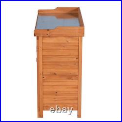 Outdoor Garden Wood Storage Furniture Box Waterproof Tool Shed with Potting Bench