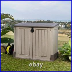 Outdoor Storage Cabinet Plastic Shed Tool Box Patio Garage Utility Garden Pool