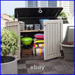 Outdoor Storage Cabinet Plastic Shed Tool Box Patio Garage Utility Garden Pool