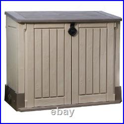 Outdoor Storage Cabinet Plastic Shed Tool Box Patio Garage Utility Garden Pool