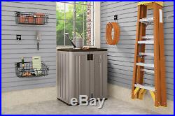 Outdoor Storage Cabinet Utility Resin Base Box Yard Garden Tool Locker Garage