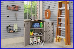 Outdoor Storage Cabinet Utility Resin Base Box Yard Garden Tool Locker Garage