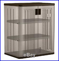 Outdoor Storage Cabinet Utility Resin Base Box Yard Garden Tool Locker Garage