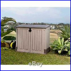 Outdoor Storage Tool Box Utility Cabinet Plastic Shed Patio Garage Garden Pool