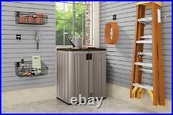 Outdoor Storage Utility Shed Resin Tool Cabinet Garden Patio Backyard Deck Box