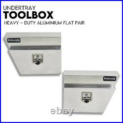 Pair of Under Tray Undertray Tool Box Aluminium Alloy Underbody Toolbox 600mm