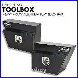 Pair of Undertray Toolbox Aluminium Under Tray Underbody Tool Box Black 600mm