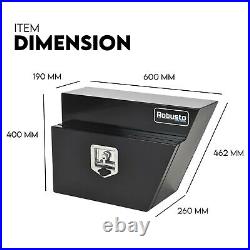 Pair of Undertray Toolbox Aluminium Under Tray Underbody Tool Box Black 600mm