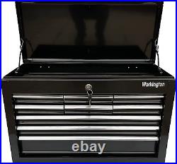 Portable Metal Tool Chest with 9 Drawers, 24 9-Drawer Tool Chest Cabinet with B