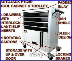 Portable Rolling Steel Cabinet Tool Storage Chest with 4 Drawers Garage Rollcab