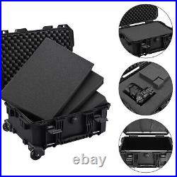 Portable Waterproof Protective Storage Box with Retractable Pull Handle for Tools