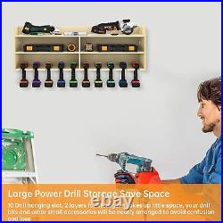 Power Tool Organizer 10 Slot Drill Charging Station Cordless Holder Wall Mount