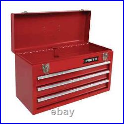 Proto J9993 Red Steel Tool Box 1 Compartment 20-3/16 W x 8-3/4 D x 11-3/4 H