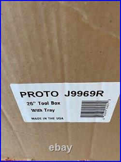 Proto Tool Box 26 J9969R Red Double Latch Lockable Tray New Other Shelf Wear