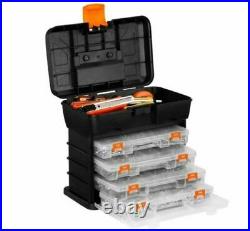 QUALITY Utility DIY Storage Tool Box Carry Case 4 Drawers & Organiser UK