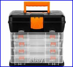 QUALITY Utility DIY Storage Tool Box Carry Case 4 Drawers & Organiser UK