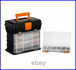 QUALITY Utility DIY Storage Tool Box Carry Case 4 Drawers & Organiser UK