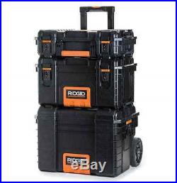 Quality Ridgid Rolling-Wheel Portable Toolbox Cart Chest Tool-Storage-Box (3-pc)