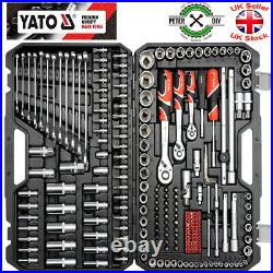 RATCHET SOCKET SET 1/2 1/4 3/8 Tools Toolbox (216+4pcs) YATO YT-38841+YT-0143
