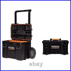 RIDGID 2-Wheels Rolling Tool Box 15.04 Tool Storage Lockable Weatherproof Black