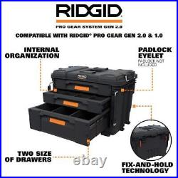 RIDGID 3-Drawers Water/Dust Resistant Durable Tool Box With Dividers High Impact