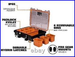 RIDGID Rolling Tool Box Stackable+Lockable With Tool Box+Compact Organizer Black