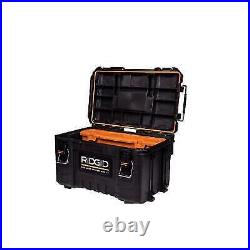 RIDGID Rolling Tool Box Stackable+Lockable With Tool Box+Compact Organizer Black