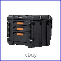 RIDGID Tool Box Tool Storage 14.6 3-DrawerResin Lockable Weatherproof Black RIDGID Tool Box Tool Storage 14.6 3-DrawerResin Lockable Weatherproof Black