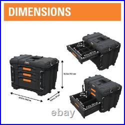 RIDGID Tool Box Tool Storage 14.6 3-DrawerResin Lockable Weatherproof Black RIDGID Tool Box Tool Storage 14.6 3-DrawerResin Lockable Weatherproof Black