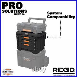 RIDGID Tool Box Tool Storage 14.6 3-DrawerResin Lockable Weatherproof Black