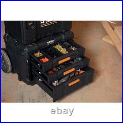 RIDGID Tool Box Tool Storage 14.6 3-DrawerResin Lockable Weatherproof Black