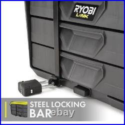 RYOBI LINK 3-Drawer Tool Box with Stow-Away Steel Lock Bar + Impact Resistant