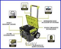 RYOBI LINK Rolling Tool Box 9All-Terrain Wheels 200lbs-Cap with Medium Box+Crate