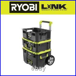 RYOBI Portable Tool Box Green Modular Storage System Wheeled Lockable With Crate