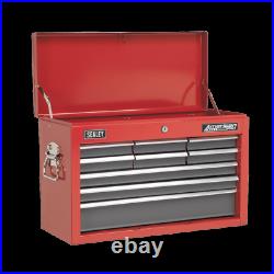 Red Grey 600x260x380mm Tool Chest 9 Drawer Toolbox Ball Bearing Runner BB21