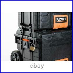 Rigid 3-PC PRO Tool Storage System Box Wheels Gear Cart High Impact Water Seal