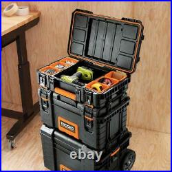 Rigid 3-PC PRO Tool Storage System Box Wheels Gear Cart High Impact Water Seal