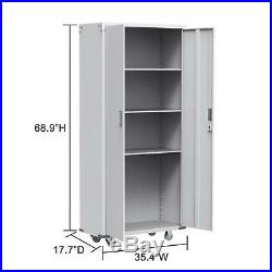 Rolling Garage Tool File/Pistol /Gun Storage Cabinet Box Shelving Doors with Lock