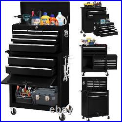 Rolling Tool Box 8 Drawers Steel Chest Cabinet With Wheels Workshop Garage Black