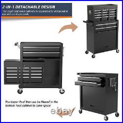 Rolling Tool Box 8 Drawers Steel Chest Cabinet With Wheels Workshop Garage Black