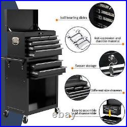 Rolling Tool Box 8 Drawers Steel Chest Cabinet With Wheels Workshop Garage Black