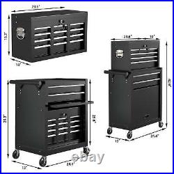 Rolling Tool Box 8 Drawers Steel Chest Cabinet With Wheels Workshop Garage Black