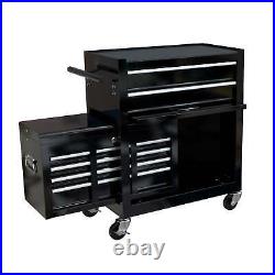 Rolling Tool Box 8 Drawers Steel Chest Cabinet With Wheels Workshop Garage Black