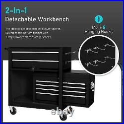 Rolling Tool Box 8 Drawers Steel Chest Cabinet With Wheels Workshop Garage Black