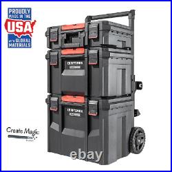 Rolling Tool Box Storage Chest Cart Toolbox Portable Wheels Organizer Black New