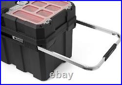 Rolling Tool Box With Locking Removable Bins Storage Chest for Power Drill Garage