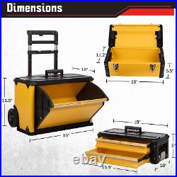 Rolling Tool Box With Wheels Stackable Tool Box Organizer Portable Metal