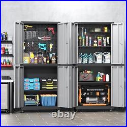 Rolling Tool Chest Cabinet 4 Doors Tool Box Lockable Storage Cabinet for Garage